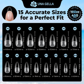 UNA GELLA Gel Nail Tips Almond Shape comparison with other tips