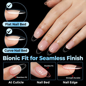 UNA GELLA Gel Nail Tips Almond Shape in different sizes