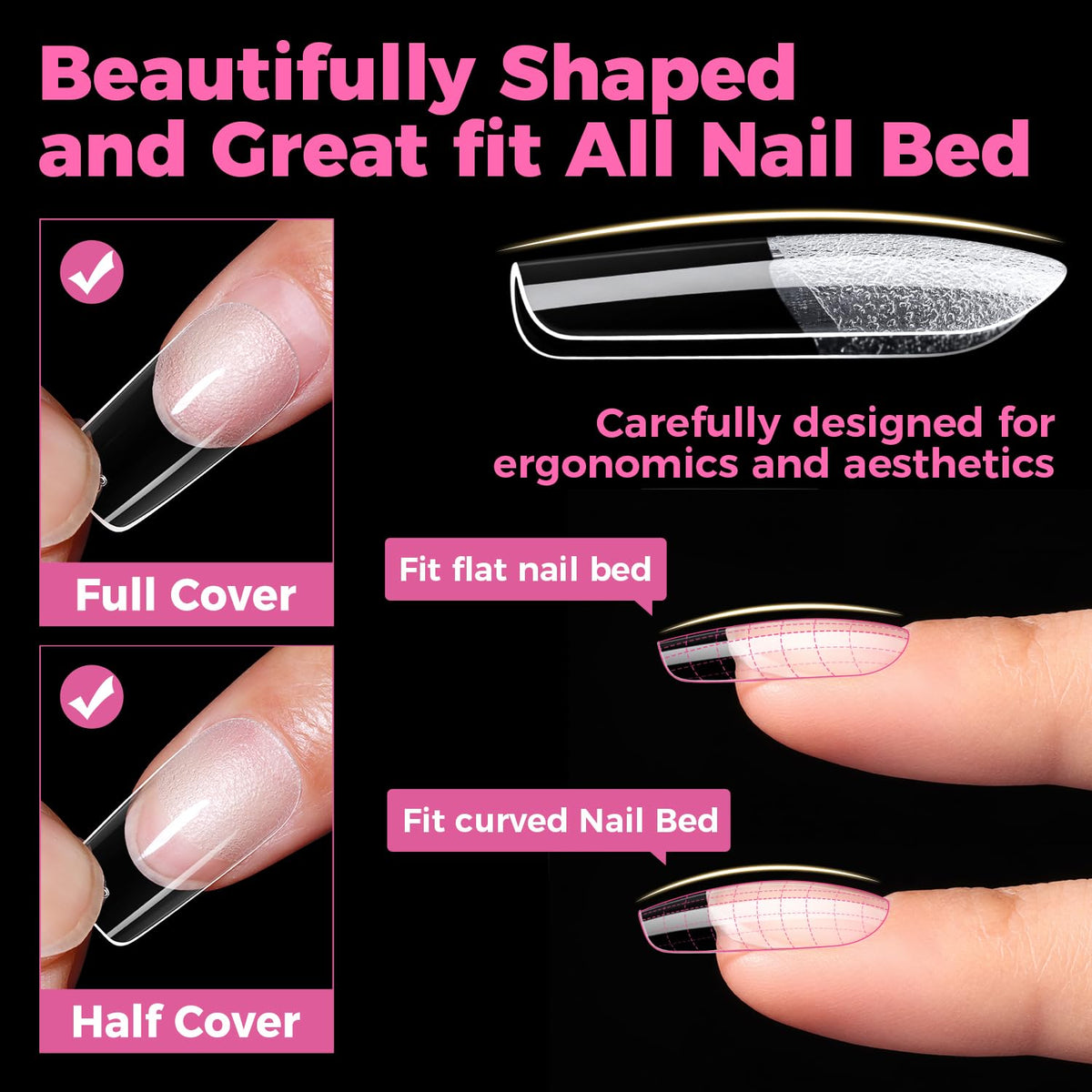 UNA GELLA gel nail tips in various sizes