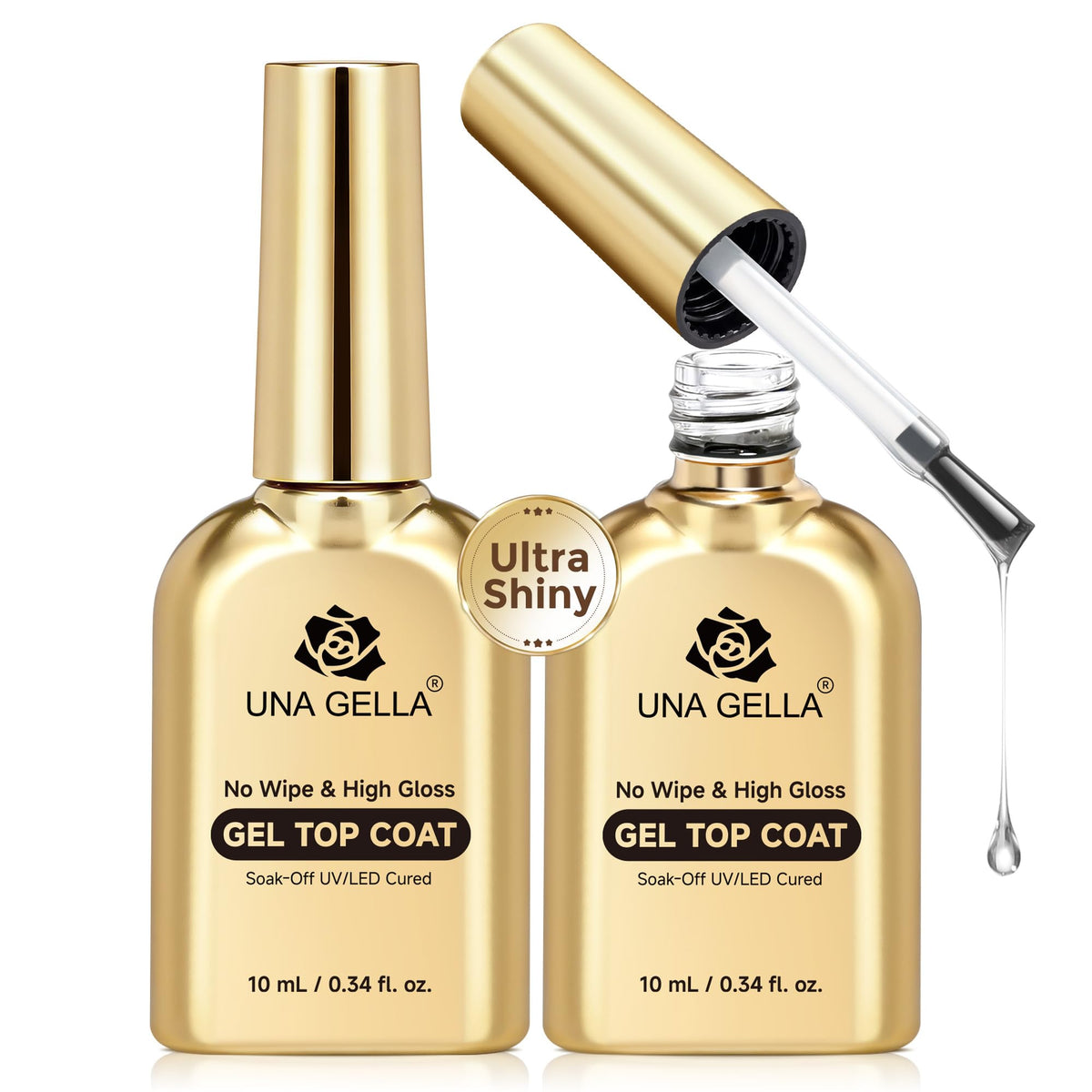 UNA GELLA Gel Top Coat 2PCS back view of packaging
