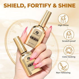 UNA GELLA Gel Top Coat 2PCS brush applicator close-up