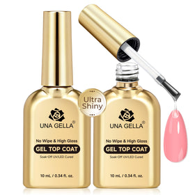 UNA GELLA Gel Top Coat 2PCS front view with glossy finish