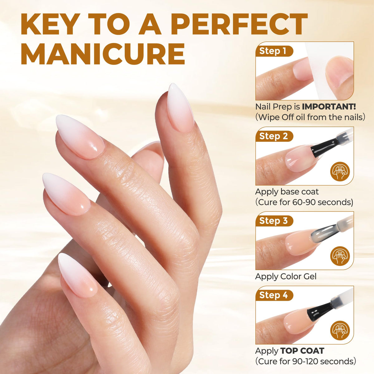 UNA GELLA Gel Top Coat 2PCS glossy finish on acrylic nails