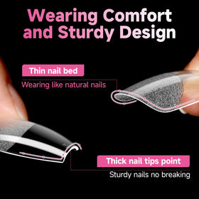 UNA GELLA Long Coffin Nail Tips 312PCS close-up of texture