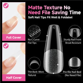 UNA GELLA Long Coffin Nail Tips 312PCS in use on nails