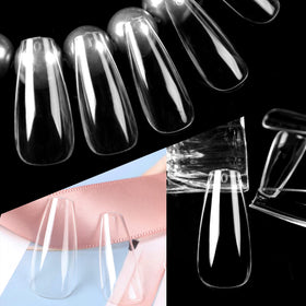 UNA GELLA Long Coffin Nail Tips in various sizes