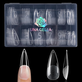 UNA GELLA Long Stiletto Gel Nail Tips 120pcs front view