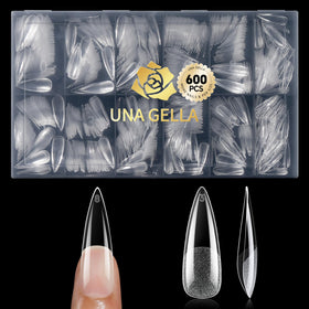 UNA GELLA Long Stiletto Gel Nail Tips 600Pcs front view