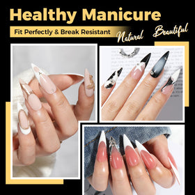 UNA GELLA Long Stiletto Gel Nail Tips 600Pcs side view