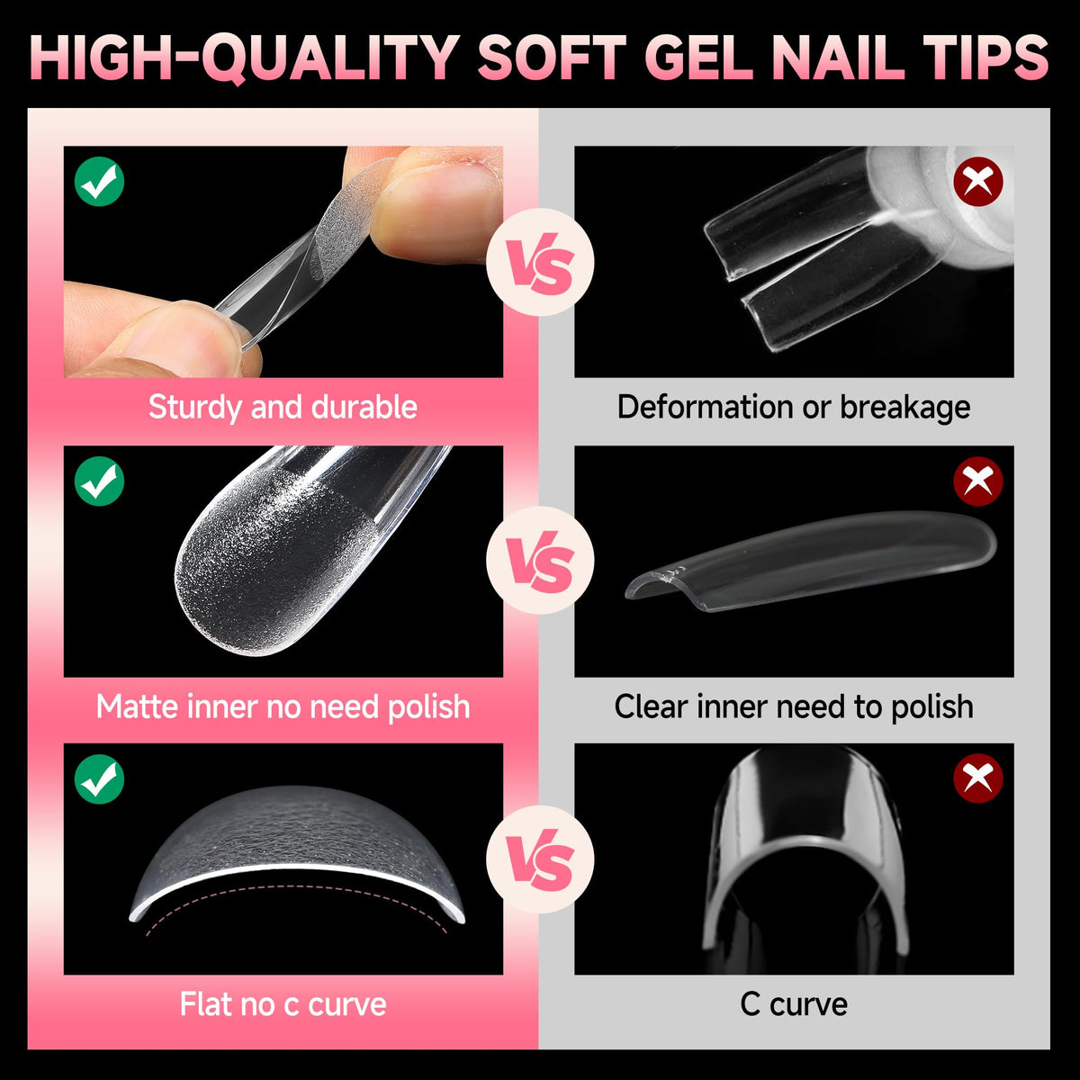 UNA GELLA Long Stiletto Gel Nail Tips packaging