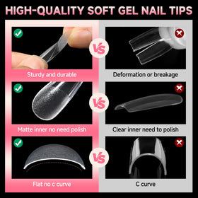 UNA GELLA Long Stiletto Gel Nail Tips packaging