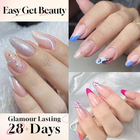UNA GELLA Medium Almond Gel Nail Tips 216PCS packaging