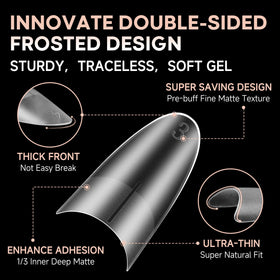 UNA GELLA Medium Almond Gel Nail Tips showing various sizes