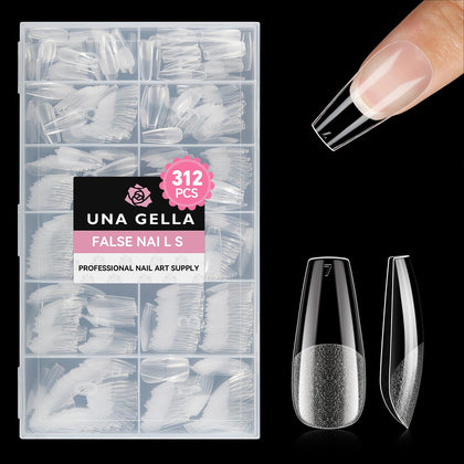UNA GELLA Medium Coffin Nail Tips 312Pcs front view