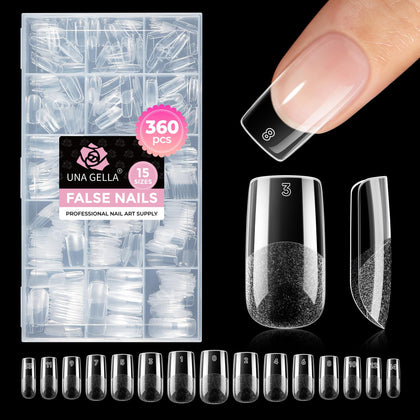 UNA GELLA Medium Square Gel Nail Tips 360Pcs front view