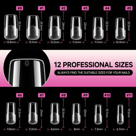 UNA GELLA Medium Square Nail Tips 120pcs back view