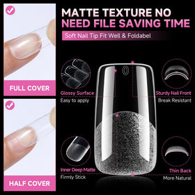 UNA GELLA Medium Square Nail Tips 120pcs close-up of tips