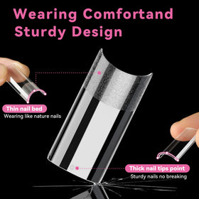 UNA GELLA Medium Square Nail Tips 216PCS close-up of tips