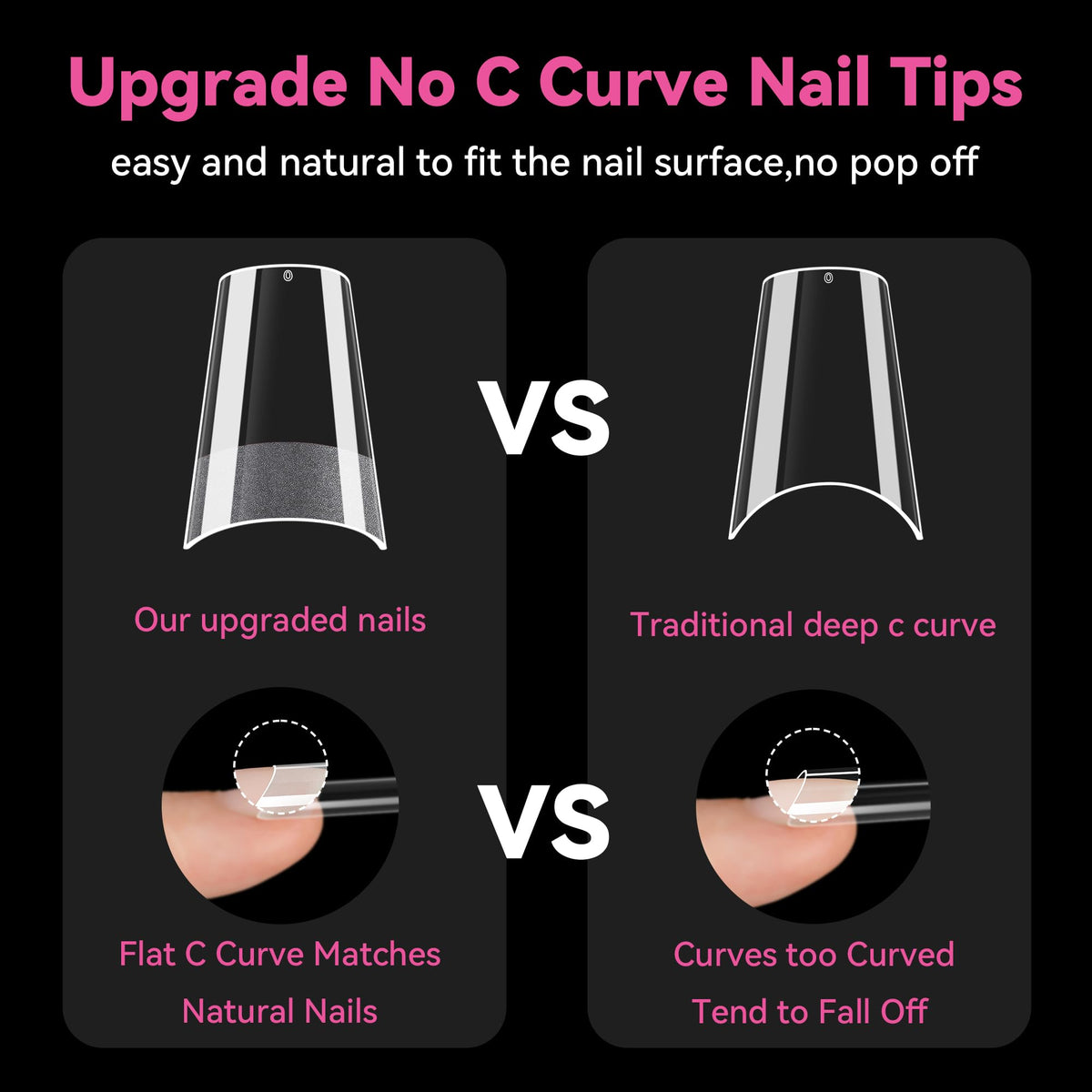 UNA GELLA Medium Square Nail Tips 216PCS in use on nails