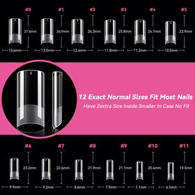 UNA GELLA Medium Square Nail Tips 216PCS showing thickness