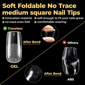 UNA GELLA Medium Square Nail Tips 600pcs packaging