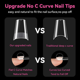 UNA GELLA Medium Square Nail Tips close-up of texture