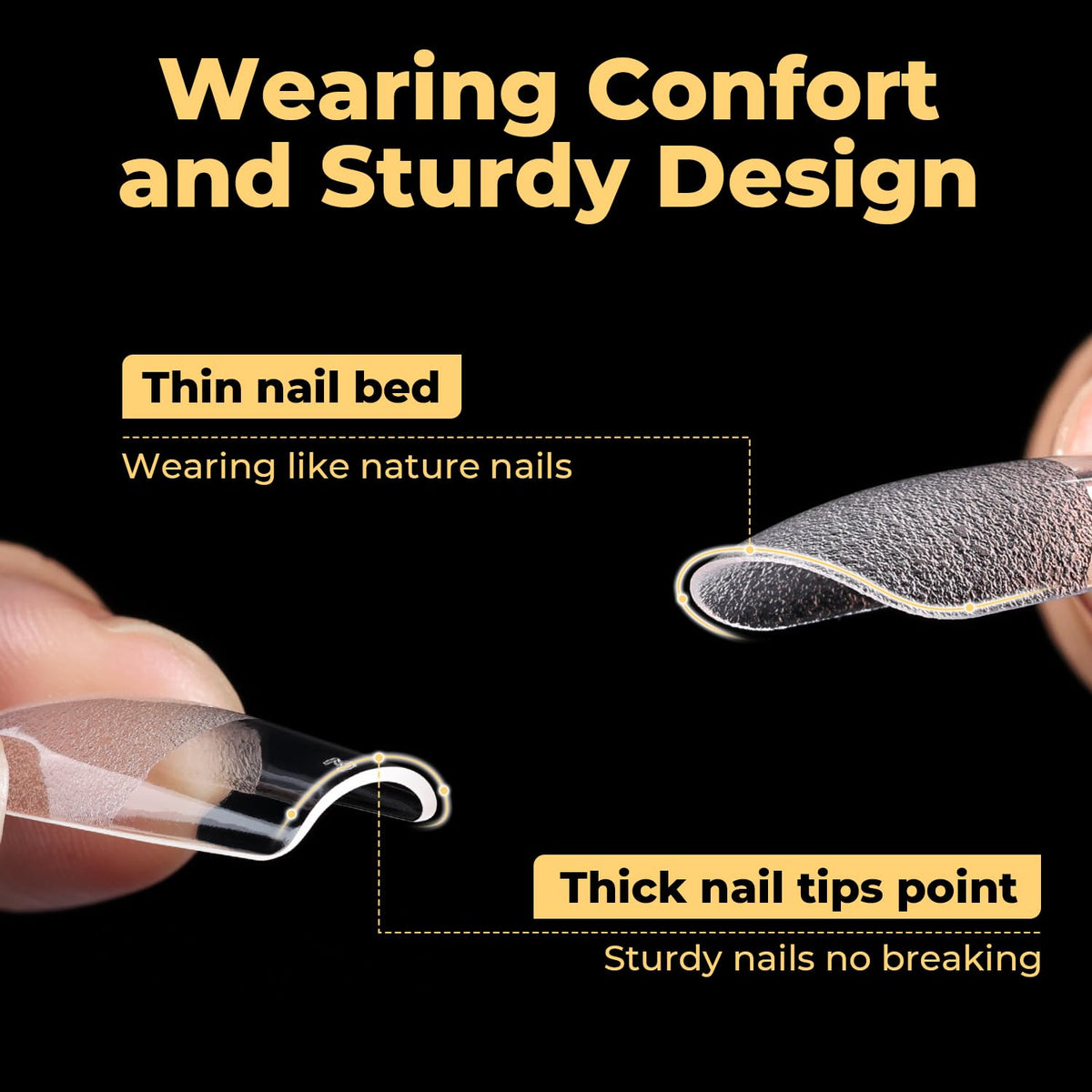 UNA GELLA Medium Square Nail Tips close-up of tips