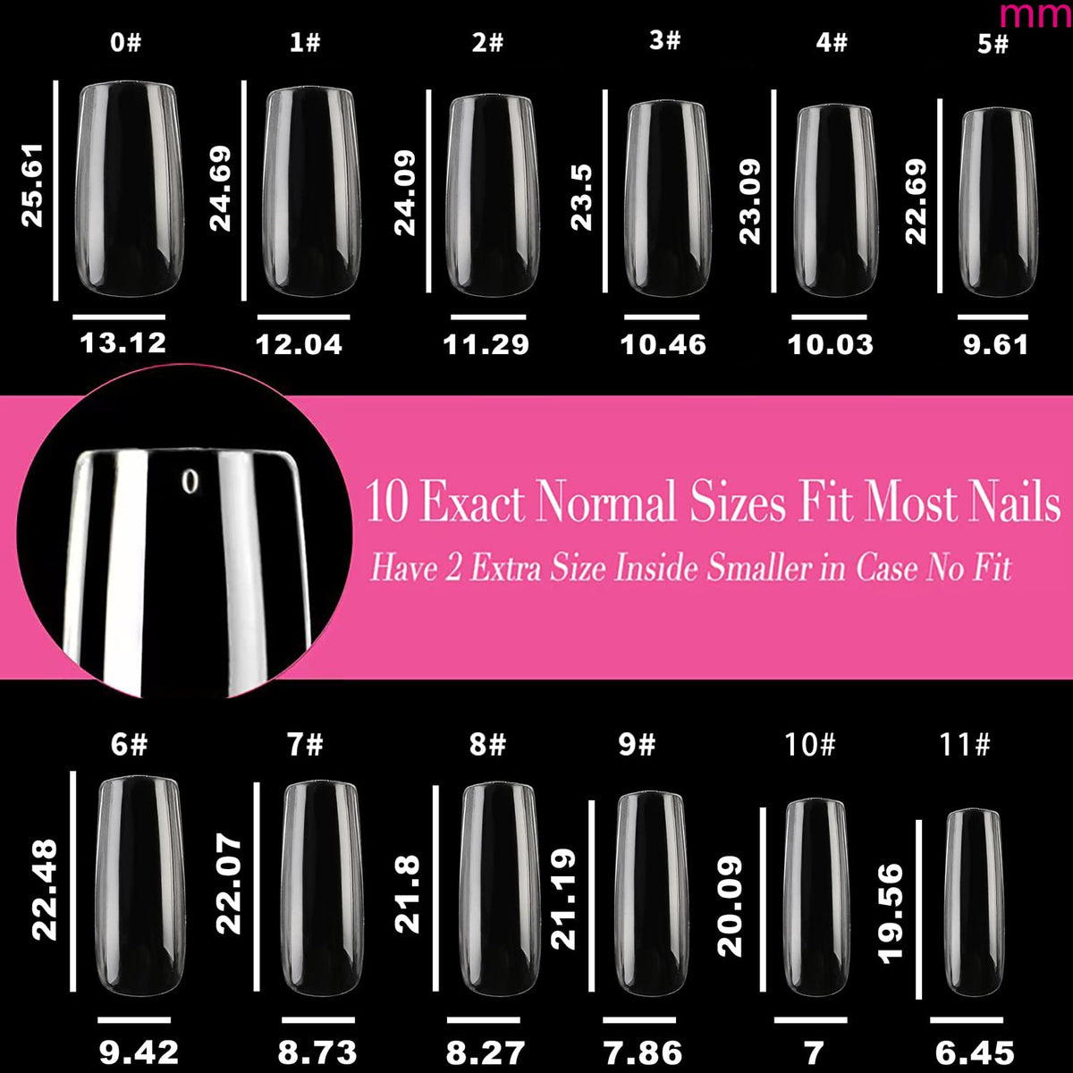 UNA GELLA Medium Square Nail Tips displayed on a table
