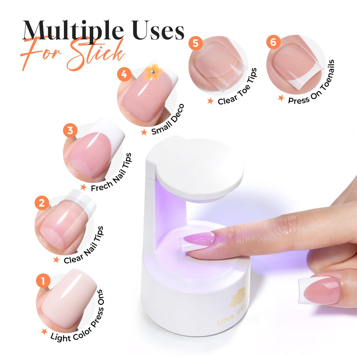 UNA GELLA Nail Glue 80g back view with ingredient details
