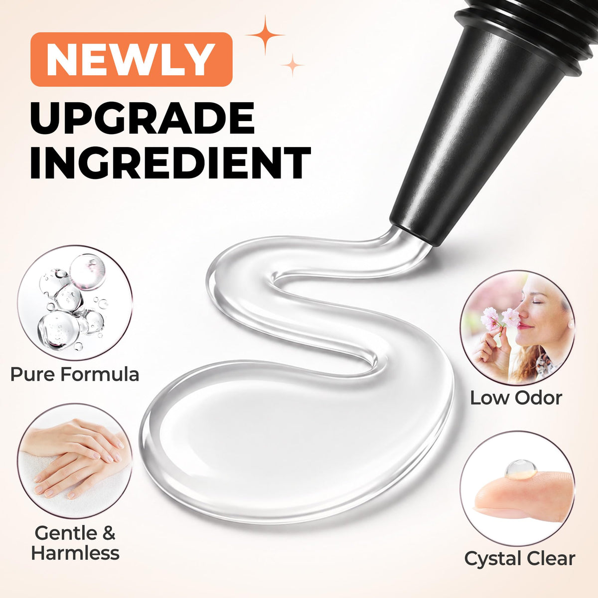 UNA GELLA Nail Glue being applied to nail tips