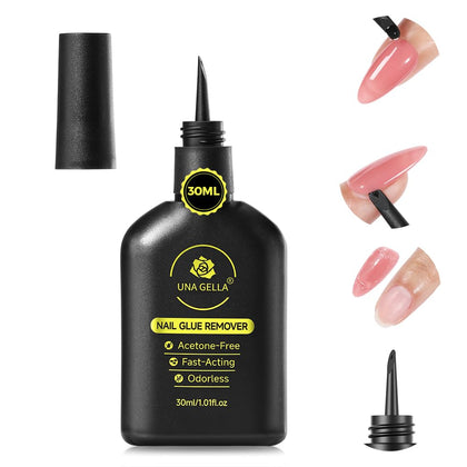 UNA GELLA Nail Glue Remover 30ML front view with built-in pry bar
