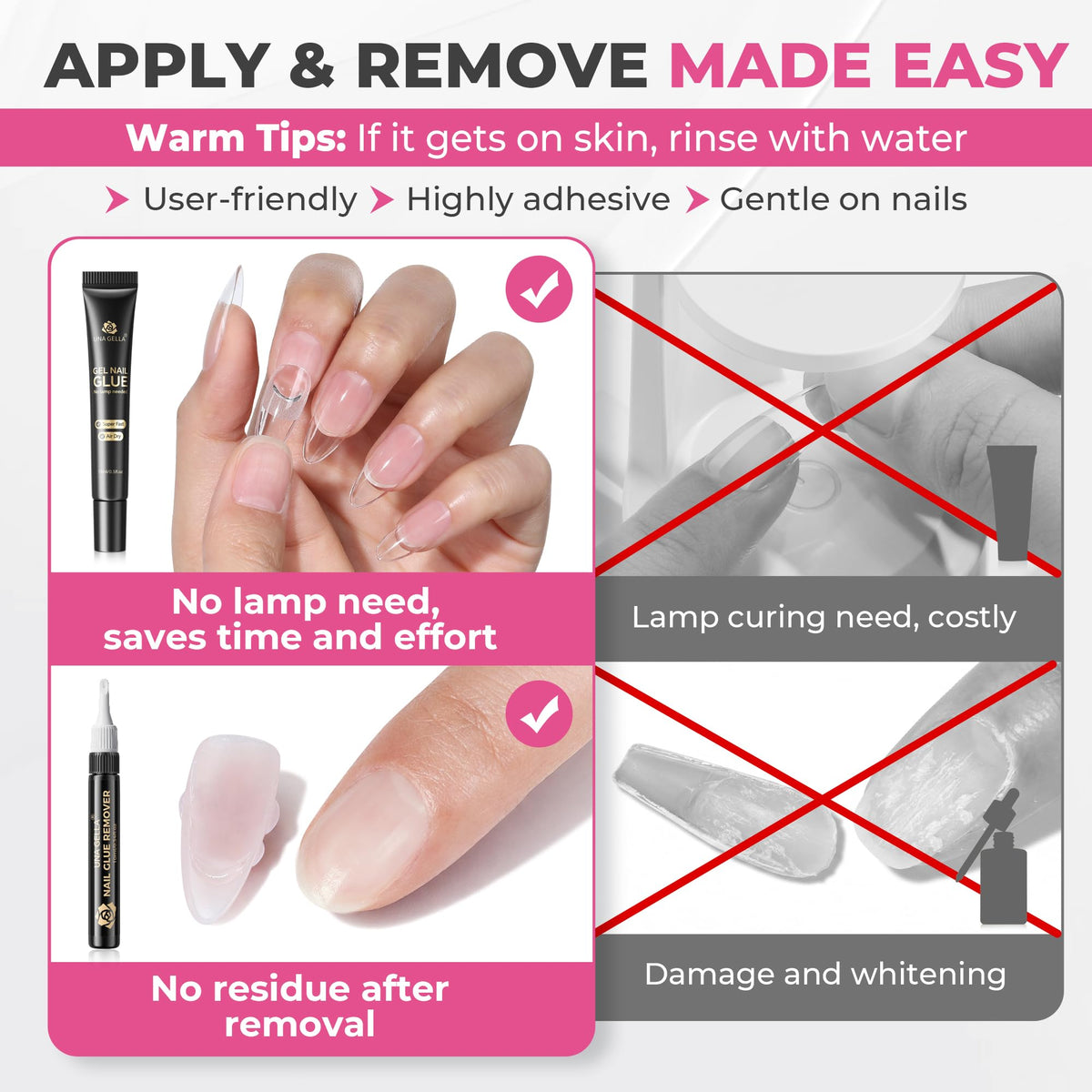 UNA GELLA nail glue remover bottle with rotary control tip