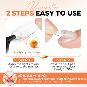 UNA GELLA Nail Glue with manicured nails