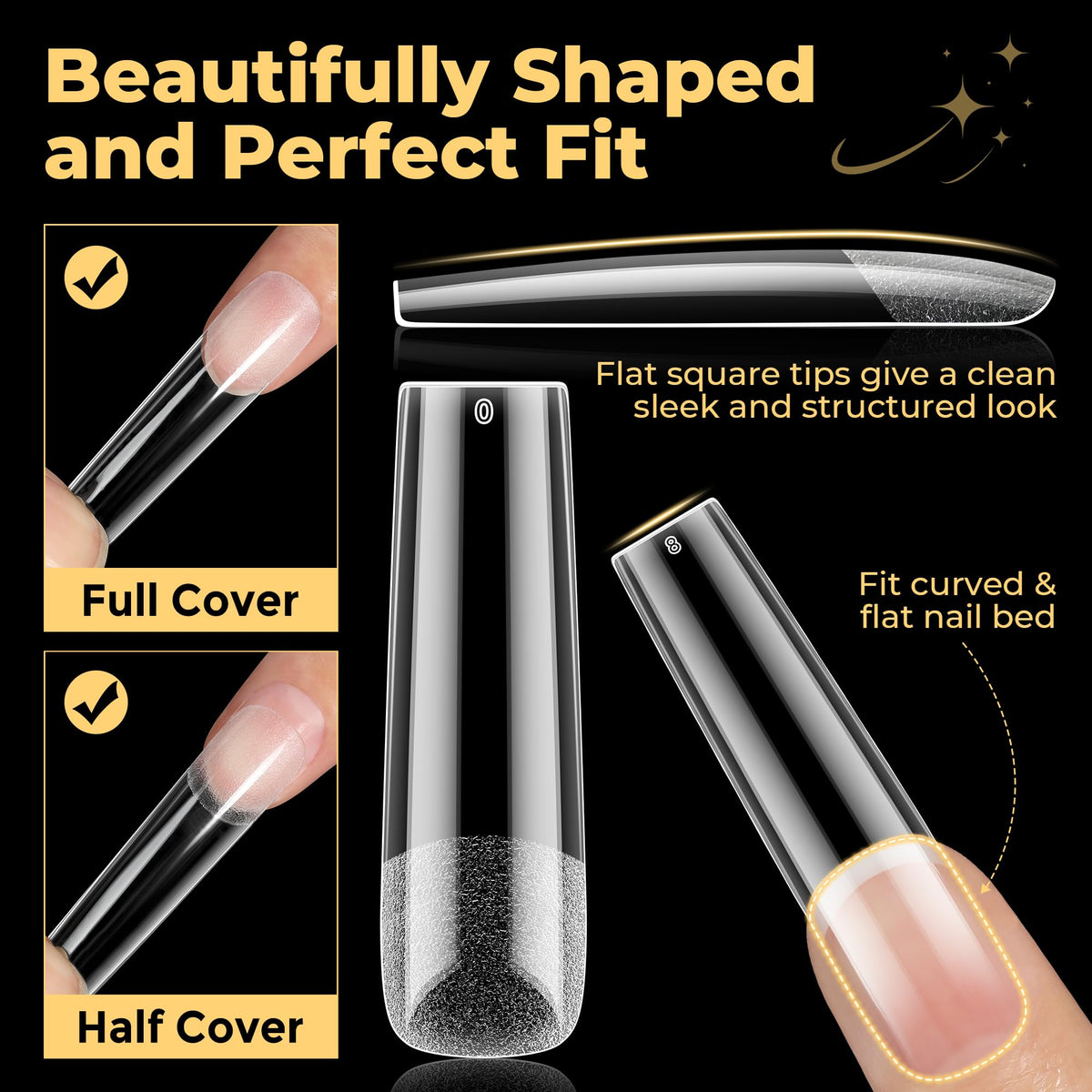 UNA GELLA nail tips applied on nails