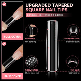UNA GELLA nail tips applied on nails