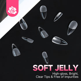 UNA GELLA nail tips arranged by size