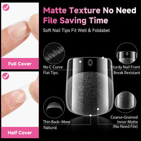 UNA GELLA nail tips demonstrating professional square shape