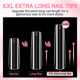UNA GELLA nail tips displayed on a table