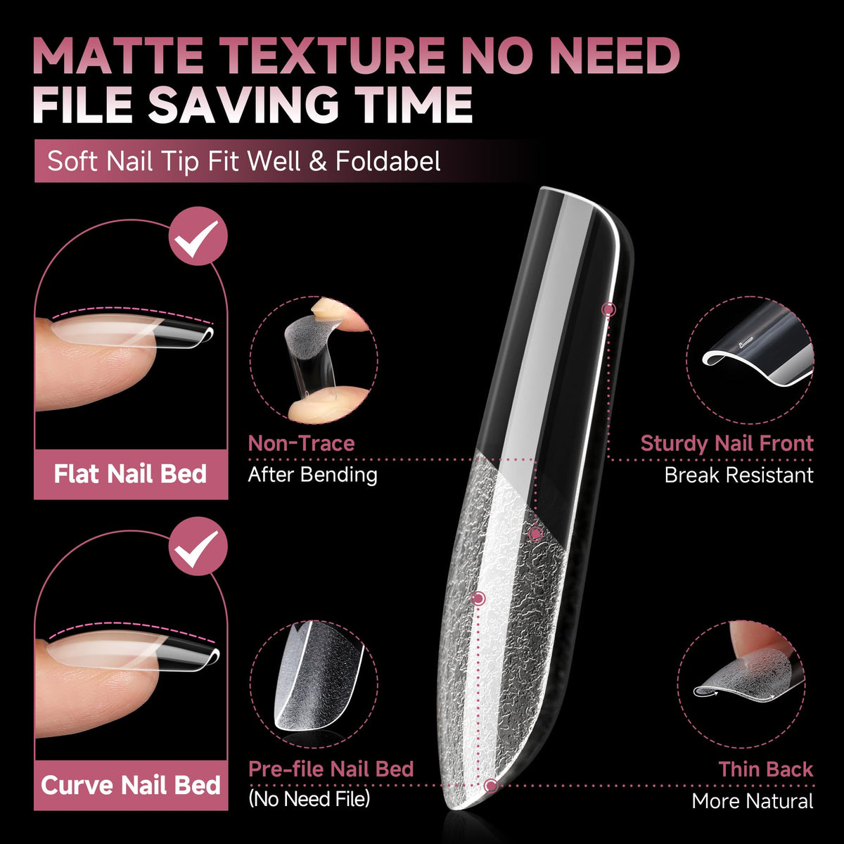 UNA GELLA nail tips displayed with nail polish