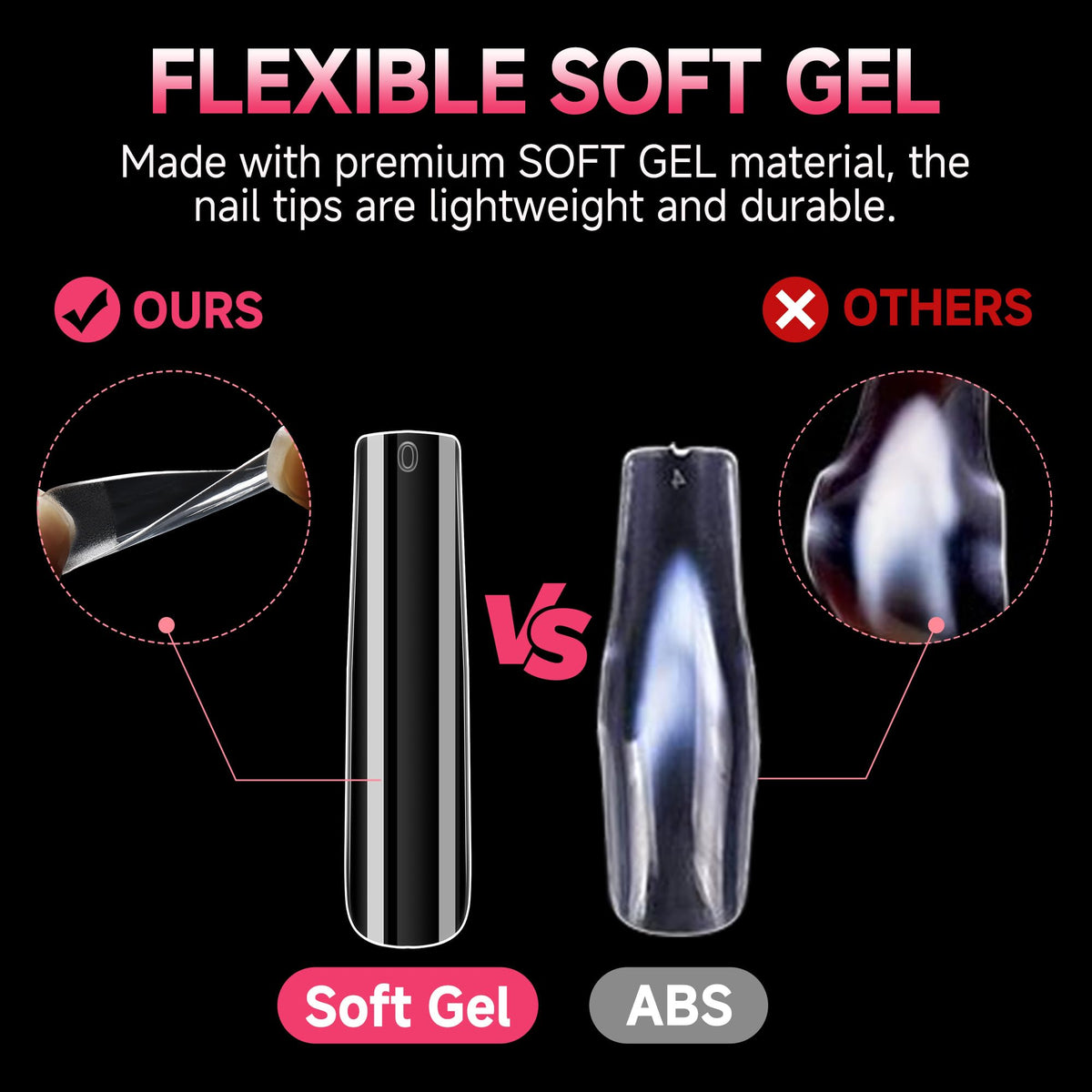 UNA GELLA nail tips displayed with nail polish