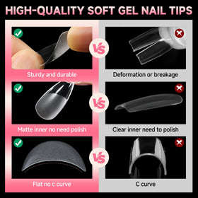 UNA GELLA nail tips in use for a manicure