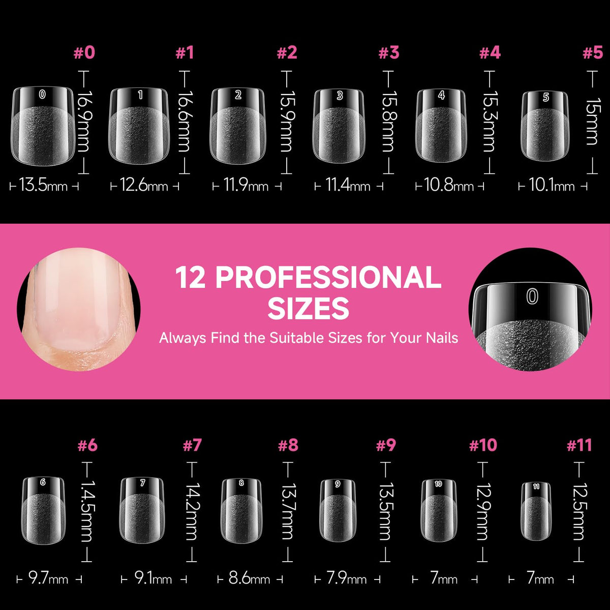 UNA GELLA nail tips in use for nail art application