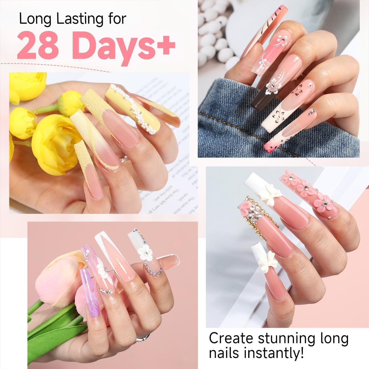 UNA GELLA nail tips in various sizes arranged