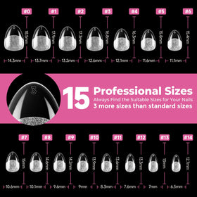UNA GELLA nail tips in various sizes laid out for selection
