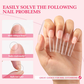 UNA GELLA nail tips on a nail art setup