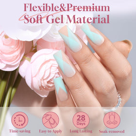 UNA GELLA nail tips packaging with assorted sizes