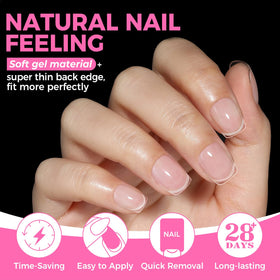 UNA GELLA nail tips showing pre-etched half matte surface