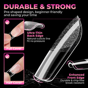 UNA GELLA nail tips showing variety of sizes