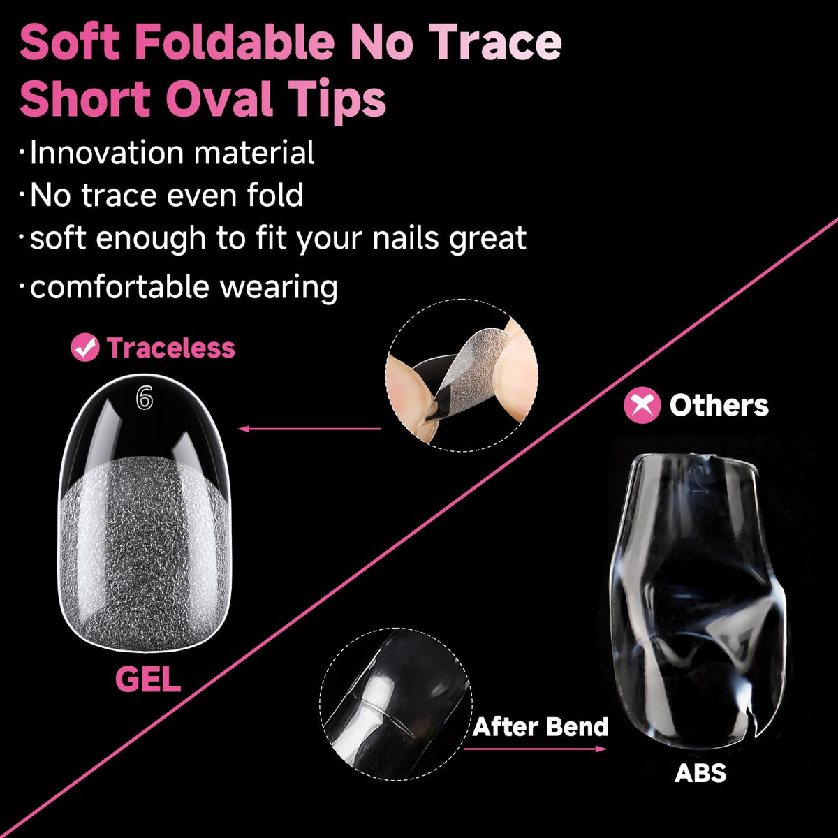 UNA GELLA Oval Gel Nail Tips arranged on a nail art table