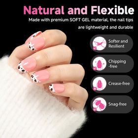 UNA GELLA Oval Gel Nail Tips demonstrating natural fit
